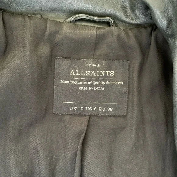 All Saints Quilted Leather Biker Jacket - Picture 4 of 7